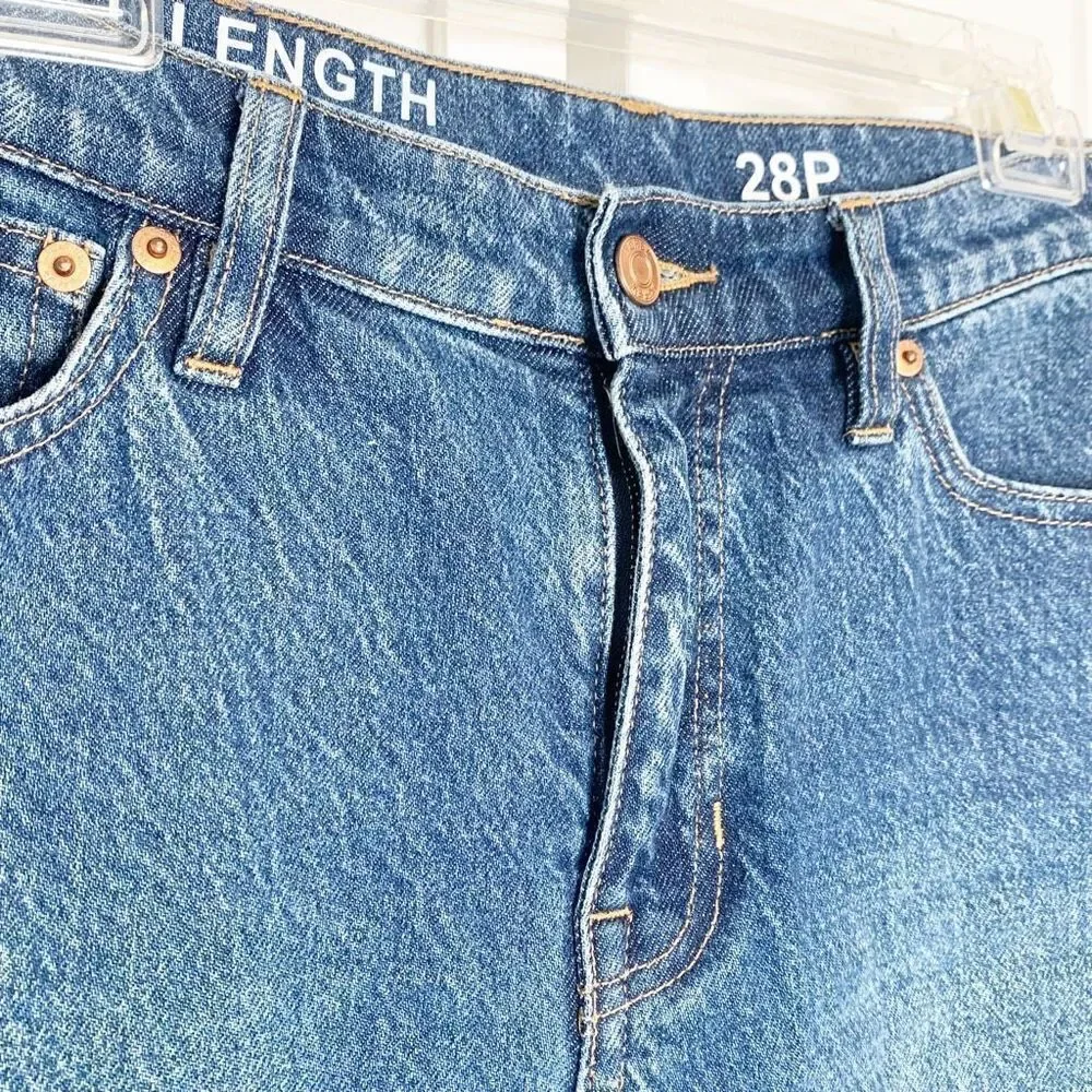 J. Crew Full-Length Demi-Boot Jean in Kamari Wash Raw Hem Women’s Size 28 Petite